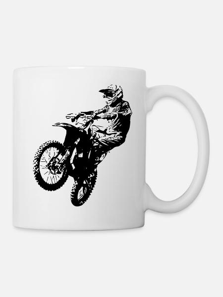 moto cross - Mug blanc - blanc