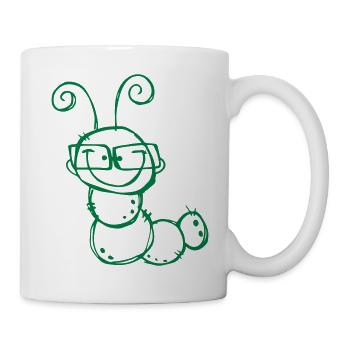 Raupe mit Brille - Tasse - Weiß - Rechts