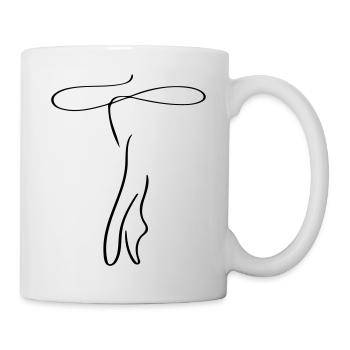 Ballerina Line Art - Minimalist - Mug - white - Right