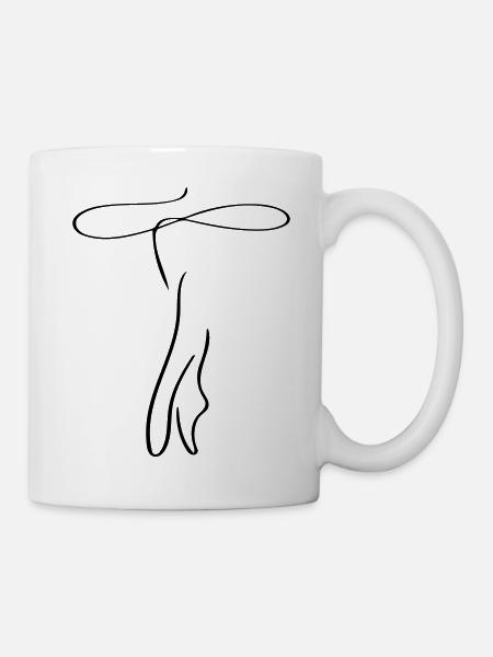 Ballerina Line Art - Minimaliste - Mug blanc - blanc