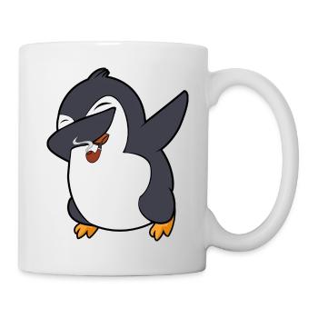 dab dabbing pinguin pfeifenraucher einhorn zubehör - Tasse - Weiß - Rechts