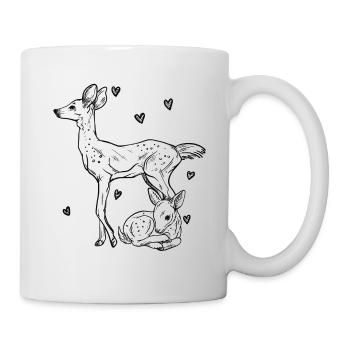 Petits cerfs - Mug blanc - blanc - Droite