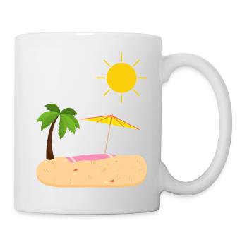 Sommer Strand Sonne Palmen - Tasse - Weiß - Rechts