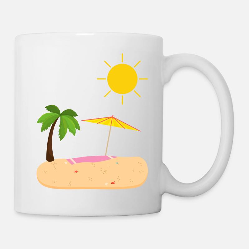 Été Plage Soleil Palmiers - Mug blanc - blanc