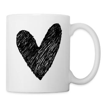 Idée cadeau peinte à la main en noir griffonné - Mug blanc - blanc - Droite