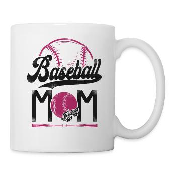 Baseball Fan Mom Mother Vintage - Tasse - Weiß - Rechts