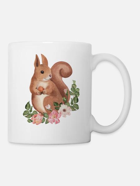 Fleur de gland d’écureuil Floral - Mug blanc - blanc