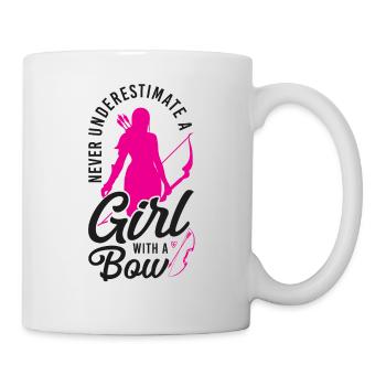 Archery Bow Archer Girl Vintage - Mug - white - Right