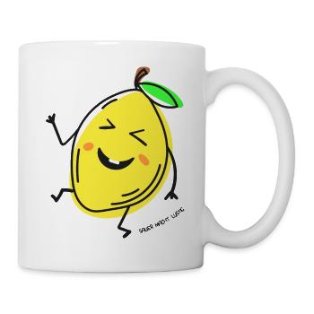 Zitrone Frucht Obst Spruch Sauer macht lustig Humo - Tasse - Weiß - Rechts