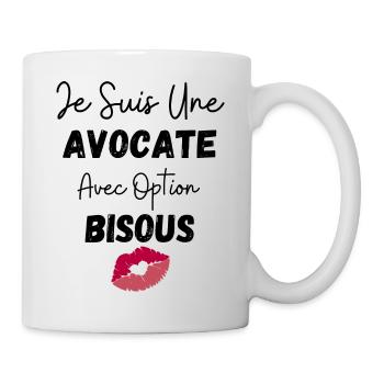 je suis une avocate avec option bisous - Mug blanc - blanc - Droite