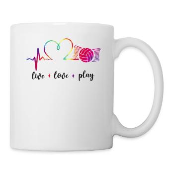Volleyball Player Team Heartbeat - Tasse - Weiß - Rechts