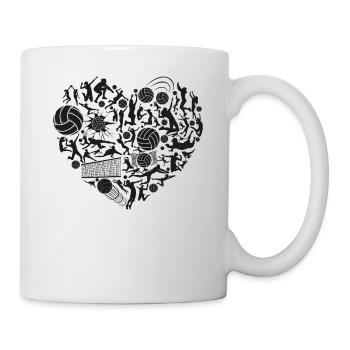 Volleyball Player Team Heart - Mug - white - Right