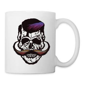 skull skull mustache mustache mustache hipster - Mug - white - Right