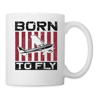 Airplane Pilot Vintage Born To Fly - Mug - white - Right