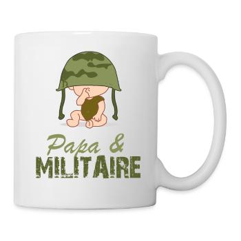 PAPA MILITAIRE t shirt - Mug blanc - blanc - Droite