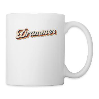 Batteur Batterie Retro Vintage - Mug blanc - blanc - Droite