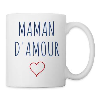 MAMAN D'AMOUR COEUR - Mug blanc - blanc - Droite