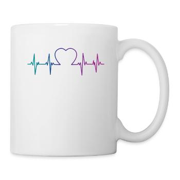 Bisexuel Bi Pride Flag Heartbeat - Mug blanc - blanc - Droite