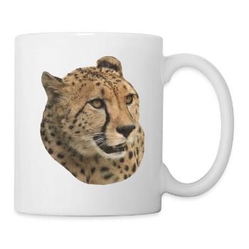 Gepard Kopf, Seitlich, Natürlich - Tasse - Weiß - Rechts