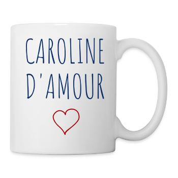 CAROLINE d'amour COEUR - Mug blanc - blanc - Droite