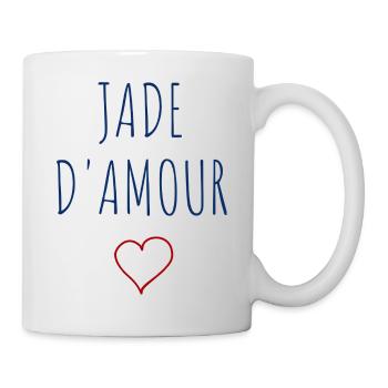 JADE D'AMOUR - COEUR - Mug blanc - blanc - Droite