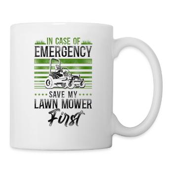 Lawn Mower Mowing Dad Father - Tasse - Weiß - Rechts