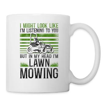 Lawn Mower Mowing Dad Father - Tasse - Weiß - Rechts