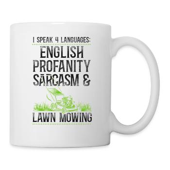 Lawn Mower Mowing Dad Father - Tasse - Weiß - Rechts