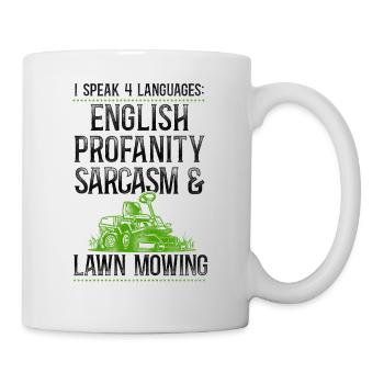 Lawn Mower Mowing Dad Father - Tasse - Weiß - Rechts