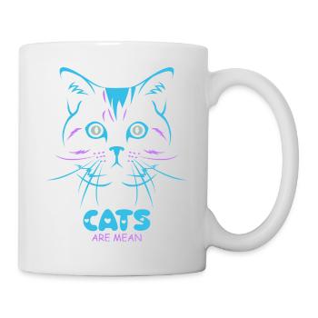 cats are mean - Mug - white - Right