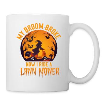 Lawn Mower Mowing Dad Father - Tasse - Weiß - Rechts