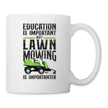 Lawn Mower Mowing Dad Father - Tasse - Weiß - Rechts