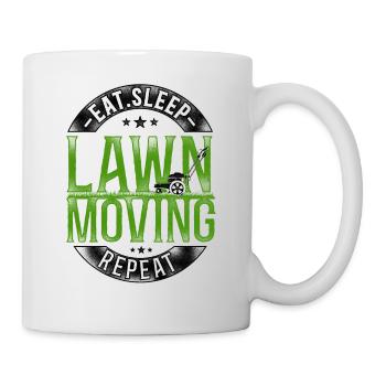 Lawn Mower Mowing Dad Father - Tasse - Weiß - Rechts