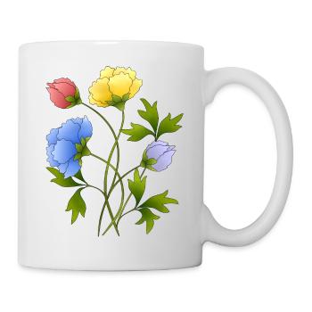 Fleur - Mug blanc - blanc - Droite
