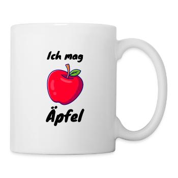 Ich mag Äpfel - Tasse - Weiß - Rechts