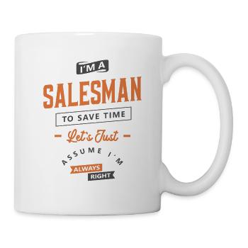 Salesman Funny Job Title Profession - Mug - white - Right