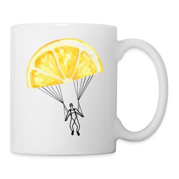 Funny Lemon Summer Sun Skydiving Parachute - Mug - white - Right