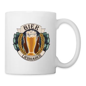 Bier Liebhaber Hopfen Design - Tasse - Weiß - Rechts