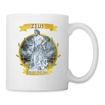 Zeus Gott griechische Mythologie, Blitz, gold - Tasse - Weiß - Rechts
