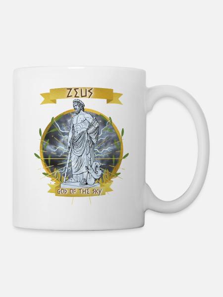 Zeus Dieu mythologie grecque, foudre, or - Mug blanc - blanc