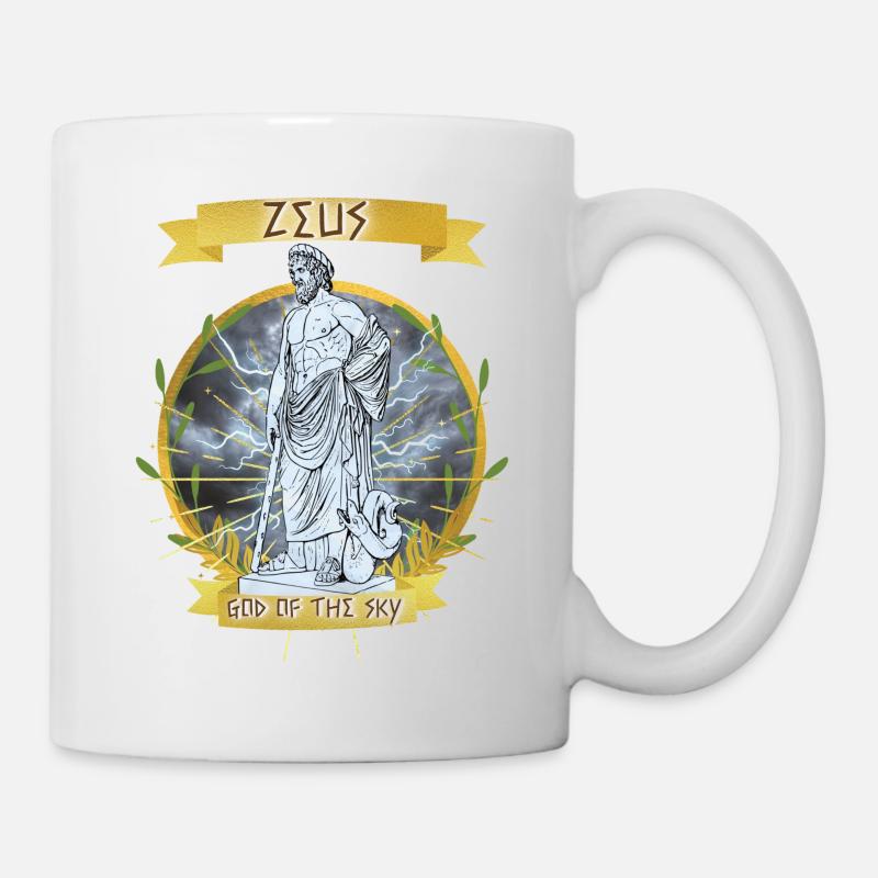 Zeus Dio mitologia greca, fulmine, oro - Tazza - bianco