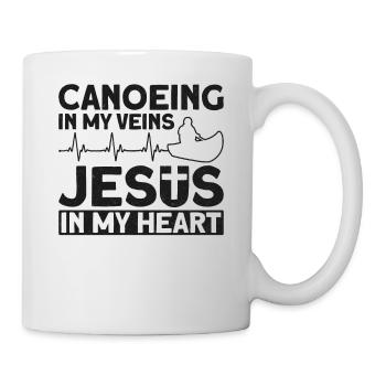 Canoe Canoeing Jesus Faith Vintage - Tasse - Weiß - Rechts