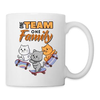 team family cat skateboarding department head - Mug - white - Right
