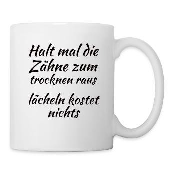 Zähne trocknen - Tasse - Weiß - Rechts