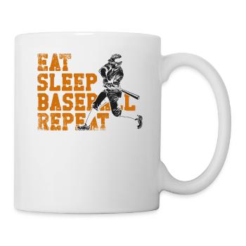 Baseball Fan Vintage Batter Eat - Tasse - Weiß - Rechts