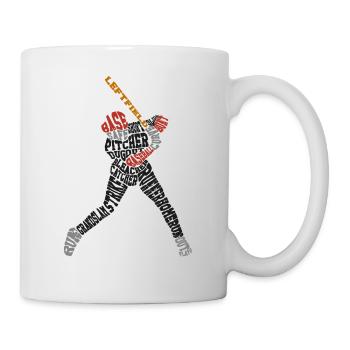Baseball Fan Word Cloud Batter - Tasse - Weiß - Rechts