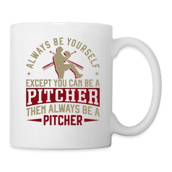 Baseball Fan Pitcher Vintage - Tasse - Weiß - Rechts