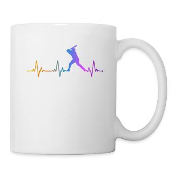 Baseball Fan Heartbeat Pulse - Tasse - Weiß - Rechts