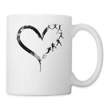 Baseball Fan Heart Vintage - Tasse - Weiß - Rechts