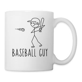 Baseball Fan Stick Figure Man - Tasse - Weiß - Rechts